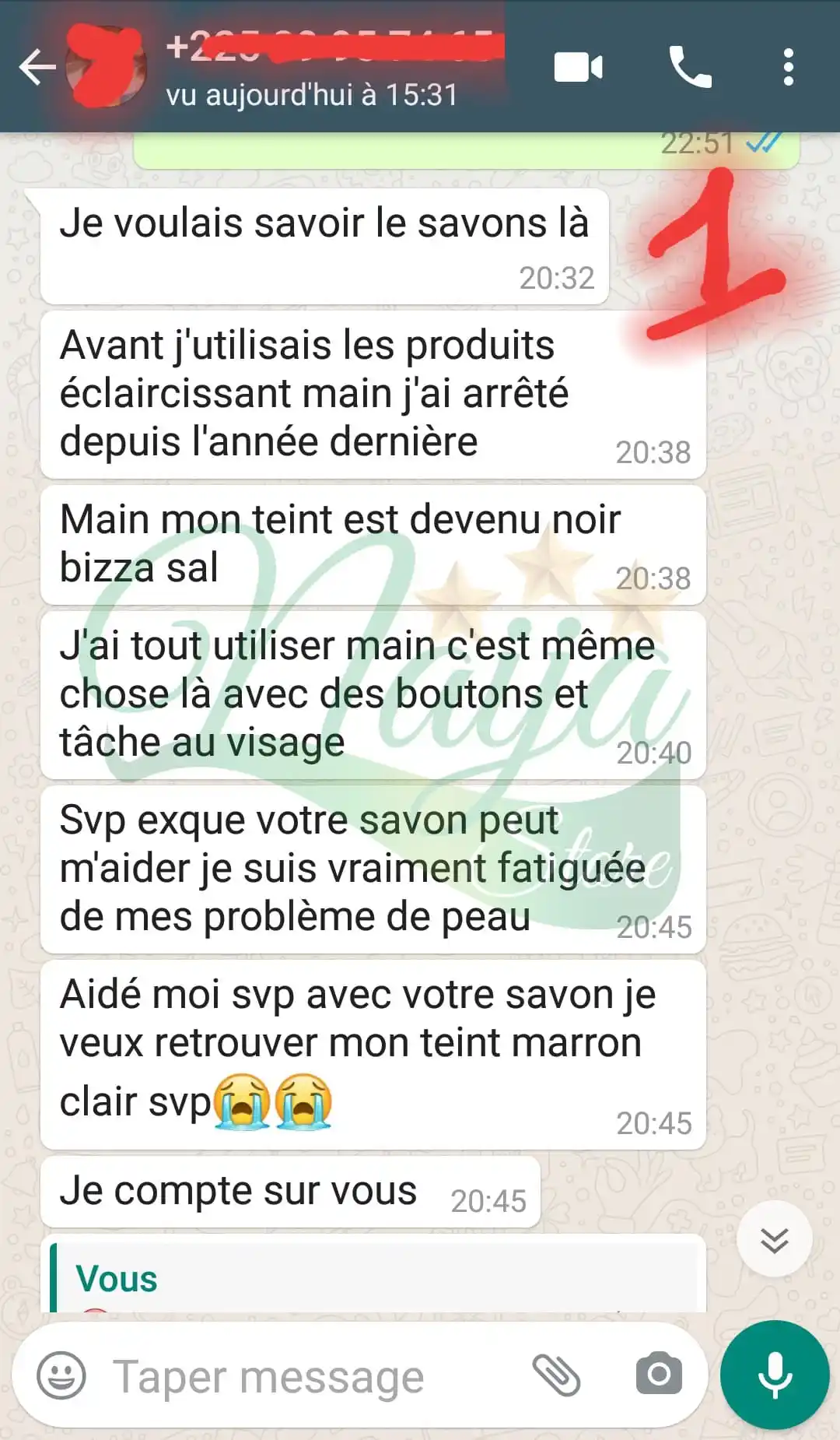 Témoignage WhatsApp — boutons finis, tâches disparaissent