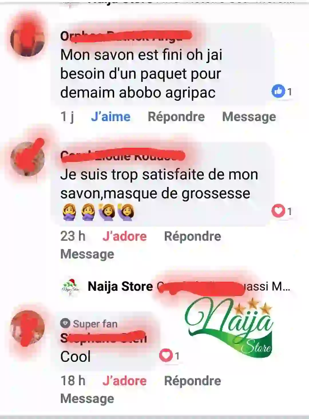 Client Facebook Messenger — je suis lumineux, j'ai retrouvé mon teint