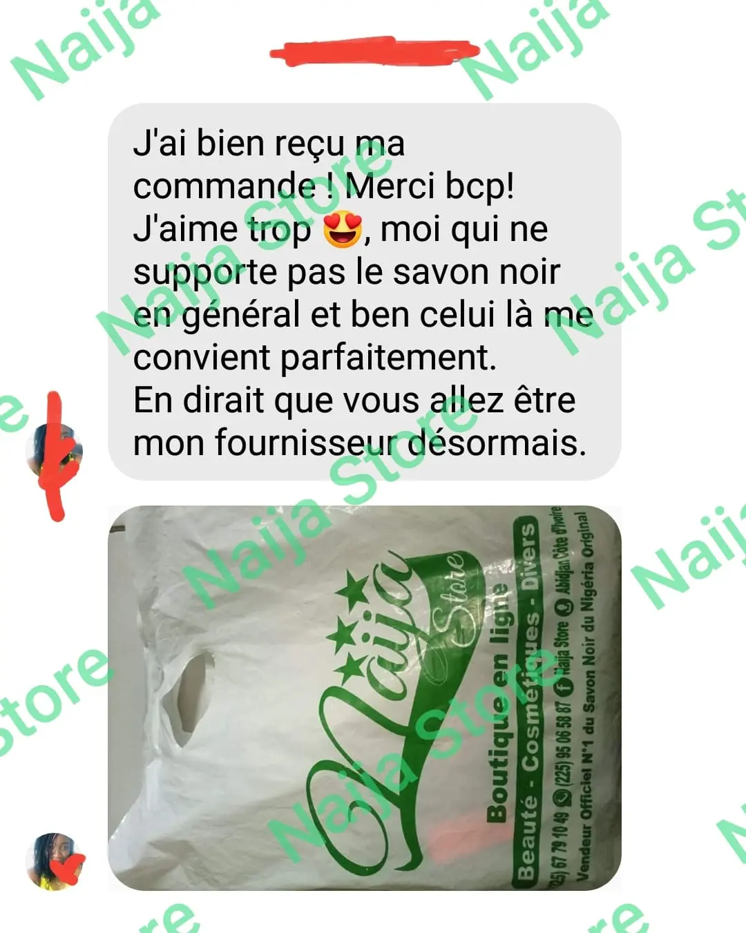 Témoignage WhatsApp — veut retrouver son teint naturel