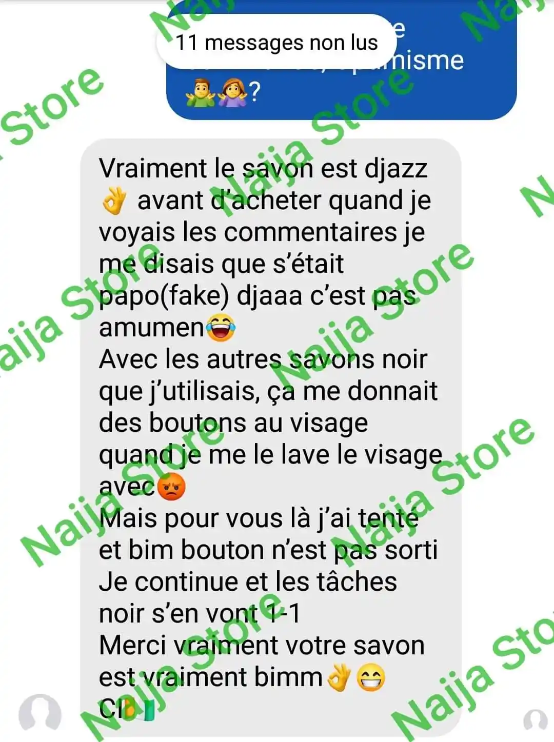 Témoignage Facebook — le savon est djazz, les taches noires s'en vont une à une